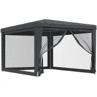 vidaXL Partyzelt mit 4 Mesh-Seitenwänden Anthrazit 3x4 m HDPE
