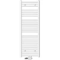 LuxeBath Badheizkörper Mittelanschluss 500 x 1500 mm Weiß gerade mit Thermostat und Anschlussgarnitur Universal Eck- und Durchgangsform, ohne Heizstab