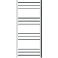 LuxeBath Badheizkörper 400 x 800 mm - Chrom - gebogen mit Seitenanschluss - Design Heizkörper Handtuchwärmer Handtuchtrockner, ohne Heizstab