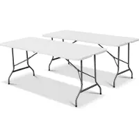 Sweeek - 2er Set Klappbarer Partytisch aus Kunststoff 180cm - Weiß