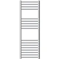 LuxeBath Badheizkörper 400 x 1200 mm - Chrom - gebogen mit Seitenanschluss - Design Heizkörper Handtuchwärmer Handtuchtrockner, ohne Heizstab