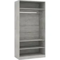 DKD Home Decor vidaXL Kleiderschrank Betongrau 100x50x200 cm Holzwerkstoff