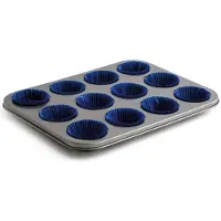 Quid Sweet Grey Backblech 12 Cupcakes Backblech aus lackiertem Stahl 36x17x3cm Schwarz