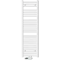 LuxeBath Badheizkörper Mittelanschluss 400 x 1500 mm Weiß gerade mit Thermostat und Anschlussgarnitur Universal Eck- und Durchgangsform, ohne Heizstab