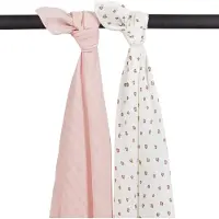 Meyco Mini Panter Swaddle Soft Pink 2 Stück - Rosa