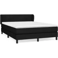 vidaXL Boxspringbett mit Matratze Schwarz 140x200 cm Stoff