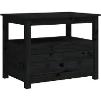vidaXL Couchtisch Schwarz 71x49x55 cm Massivholz Kiefer