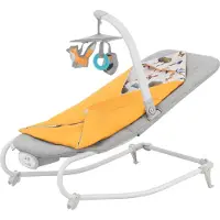 Kinderkraft FELIO 2 Babywippe - 2-in-1 Babyliege - Schaukelfunktion - Vibrationen & Musik - Mit Spielbügel & Zubehör - Waschbarer Bezug - Gelb