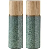 Bitz 821501, Salz- und Pfeffermühlen-Set, Grün, Holz, Keramik, 50 mm, 50 mm, 167 mm
