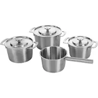 ComBekk Kochtopfset 4Teilig (16Cm,16Cm Mit Stiel,18Cm,20Cm) Aus Recyceltem Edelstahl