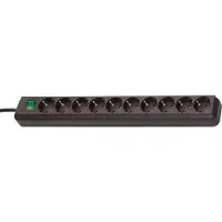Brennenstuhl Eco-Line Steckdosenleiste mit Schalter 10-fach schwarz 3m H05VV-F 3G1,5, 1159300010