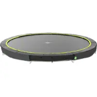 Exit Silhouette Sporttrampolin ø427cm, Bodentrampolin, Rund, für Kinder, Schwarz