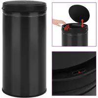 vidaXL Automatischer Sensor-Mülleimer 70 L Kohlenstoffstahl Schwarz
