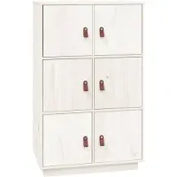 vidaXL Highboard Weiß 67x40x108,5 cm Massivholz Kiefer