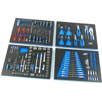 HBM 154-teiliges Premium-Werkzeugset für Werkzeugwagen – Blau