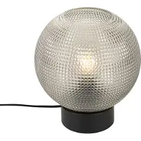 QAZQA - Design Design-Tischlampe schwarz mit Rauchglas - Chico I Wohnzimmer I Schlafzimmer - Kugel I Kugelförmig - LED geeignet E27