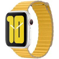 Apple Leder Loop L für die Watch Series 1 / 2 / 3 / 4 / 5 / 6 / 7 / 8 / 9 / SE / Ultra (2) - 42 / 44 / 45 / 49 mm - Meyer Lemon