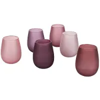 Villa D'Este Home Tivoli | Set mit 6 Happy Hour Wassergläsern violett Glas 7x7x11.5 cm | NADUVI
