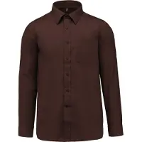 Kariban Herren Popeline Hemd 'Jofrey' langarm K545 brown M