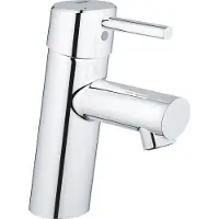 GROHE Einhand-Waschtischbatterie Concetto 23931_1, S-Size, Einlochmontage, glatter Körper, Push-open Ablaufgarnitur 1 1/4'', offener Metall-Hebelgriff, chrom