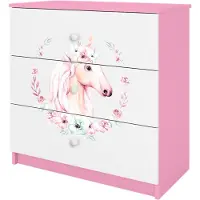 Kocot Kids Kommode Pferd , rosa/pink , Maße (cm): B: 81 H: 80,5