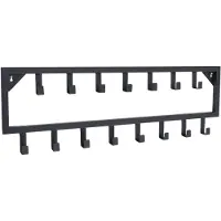 Jax Design | Wandgarderobe Bono 15-Haken Schwarz Metall 80x4x26 cm | NADUVI