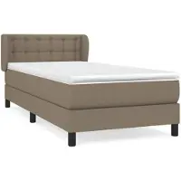 vidaXL Boxspringbett mit Matratze Taupe 100x200 cm Stoff