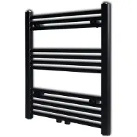 vidaXL Handtuchheizkörper Warmwasser Gerade Schwarz 600x764 mm