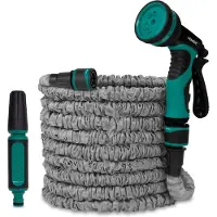 Vonroc Gartenschlauch 20 m | Inkl. Schlauchhalter, Verstellbare Spritze und Kupplungen