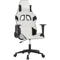 vidaXL Gaming-Stuhl mit Massagefunktion Weiß und Schwarz Kunstleder