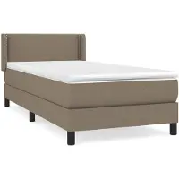 vidaXL Boxspringbett mit Matratze Taupe 90x200 cm Stoff