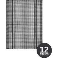 Tiseco Küchenhandtuch Home Studio Waffle Black (6er-Set) - 50 x 70 cm