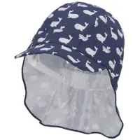 Sterntaler Schirmmütze mit Nackenschutz Wale blau 1602335_355