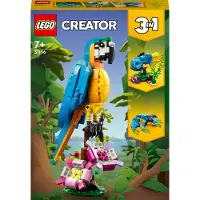 LEGO 31136 Creator 3in1 Exotischer Papagei, Frosch und Fisch Ostergeschenk Dschungel-Tier-Figuren Bauspielzeug, kreatives Osterdeko Spielzeug für Kinder ab 7 Jahren zu Ostern 2023