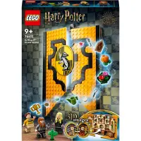 LEGO 76412 Harry Potter Hausbanner Hufflepuff, Hogwarts-Wappen und Gemeinschaftsraum-Spielzeug, 2in1-Reisespielzeug und Wand-Deko, Sammler-Set mit Cedric Diggory-Minifigur