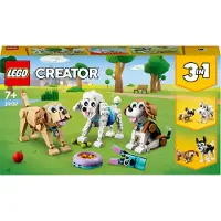 LEGO 31137 Creator 3in1 Niedliche Hunde Set mit Dackel-, Mops-, Pudel-Tierfiguren und mehr, Spielzeug für Kinder ab 7 Jahren, Geschenk für Hundeliebhaber