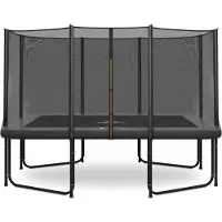 Magic Circle Pro Rechteckige trampolin Pro Grau 244 x 366 cm mit sicherheitsnetz