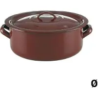Quid Topf mit Deckel Classic Braun Emaillierter