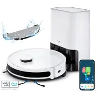 Medion Saugroboter mit Absaugstation und Wischfunktion X20 SW+ (Lasernavigation, Starke 3000Pa Saugkraft, 2in1 Roboterstaubsauger, präzise Kartenerstellung, Go & No Go Bereiche, mehrere Etagen)