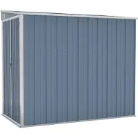 vidaXL Anbauschuppen Grau 118x194x178 cm Verzinkter Stahl