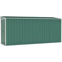 vidaXL Anbauschuppen Grün 118x382x178 cm Verzinkter Stahl