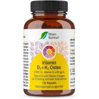 R(h)ein Nutrition Vitamin D3+K2 Osteo 2,000 IE Vitamin D3+80 ug K2, 120 St KAP