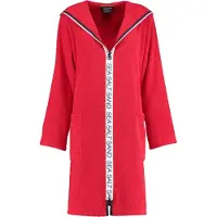 Cawö Bademantel 3101 Uni Reißverschluss Rot Damen-XL