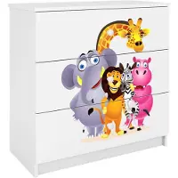 Kocot Kids Kommode Zoo , weiß , Maße (cm): B: 81 H: 80,5