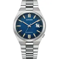 Citizen Herrenuhr Tsuyosa Automatic NJ0151-88L, Silber / Dunkelblau
