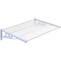 vidaXL Türvordach Grau und Transparent 122x90 cm Polycarbonat