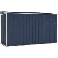 vidaXL Anbauschuppen Anthrazit 118x288x178 cm Verzinkter Stahl