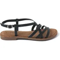 Lazamani Sandalen Damen Schwarz Leder