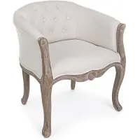Bizzotto Sessel Diva mit Stoffbezug, Kautschukholz, klassischer Stil, natur, gepolstert für drinnen