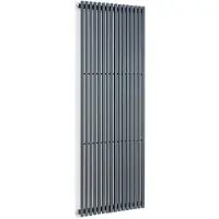 Blumfeldt Badheizkörper, Design Heizkörper Flach, Sparsamer Flachheizkörper Vertikal, Wand-Röhrenheizungen, 1425W Vertikal Heizkörper mit Thermostat, Wandheizkörper für Badezimmer & Wohnzimmer